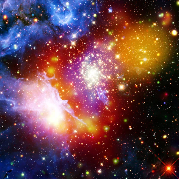 Glaxies et nébuleuse dans l'espace. Groupe d'étoiles. Les éléments de — Photo
