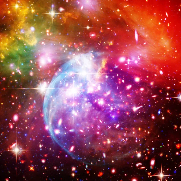 Mgławica i galaktyki w kosmosie. Elementy tego obrazu dostarczają — Zdjęcie stockowe