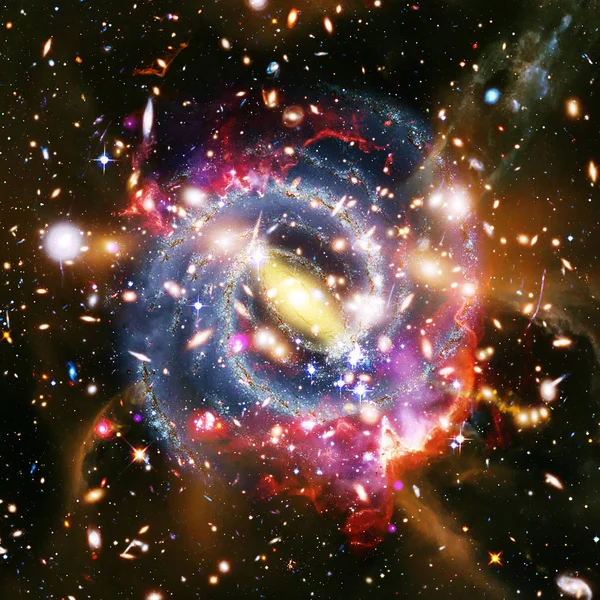 Glaxies et nébuleuse dans l'espace. Groupe d'étoiles. Les éléments de — Photo