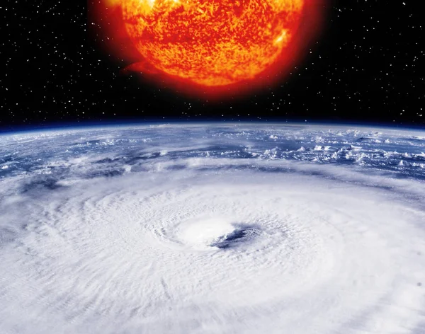 Jorden och solen. Avstånd mellan dem. Elementen i den här bilden — Stockfoto