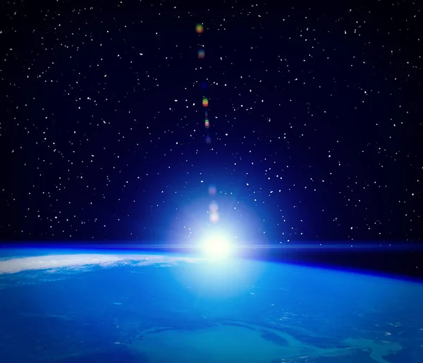 Remarkale amanecer desde el espacio. Los elementos de esta imagen amueblan — Foto de Stock