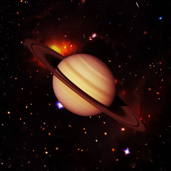 Saturno y estrellas. Los elementos de esta imagen proporcionados por la NASA . — Foto de Stock