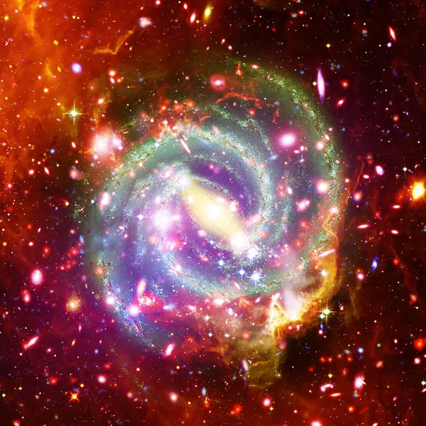 Туманность и галактики в космосе. Элементы этого образа — стоковое фото