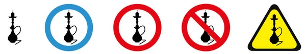 Conjunto Sinais Alerta Para Shisha Casa Chá — Vetor de Stock