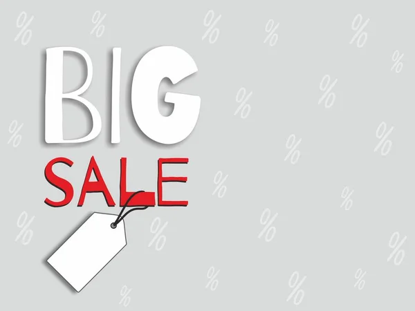 Серый Нейтральный Фон Словами Big Sale Ценником Большое Пространство Текста — стоковое фото