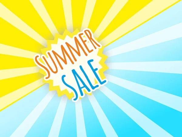 Літній Фон Реклами Променями Сонця Написом Summer Sale Великою Кількістю — стокове фото