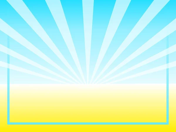 Літній Сонячно Жовтий Синій Фон Променями Простір Тексту Дизайну Скрінсейвер — стокове фото