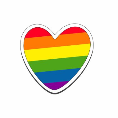 Gökkuşağı kalbi. LGBT topluluğunun işareti. Eşcinsel aşkın, eşcinsel evliliğin ve homoseksüellerin seçme özgürlüğünün temsilcisi.