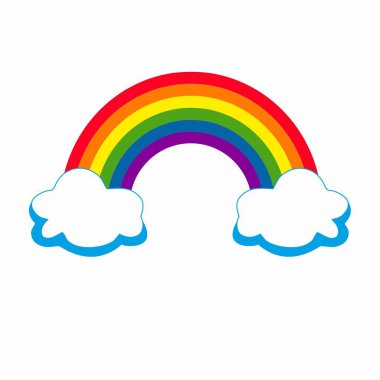 Parlak gökkuşağı, LGBT toplumunun bayrağının bir sembolüdür. Şablon, pankart, logo. Eşcinsel aşkın, eşcinsel evliliğin ve homoseksüellerin seçme özgürlüğünün temsilcisi.