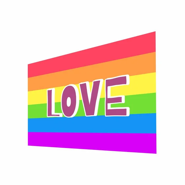 Lgbt社群彩虹旗和题词 Love 标志模板 同性爱情 同性婚姻和同性恋者选择自由的矢量例证 — 图库矢量图片