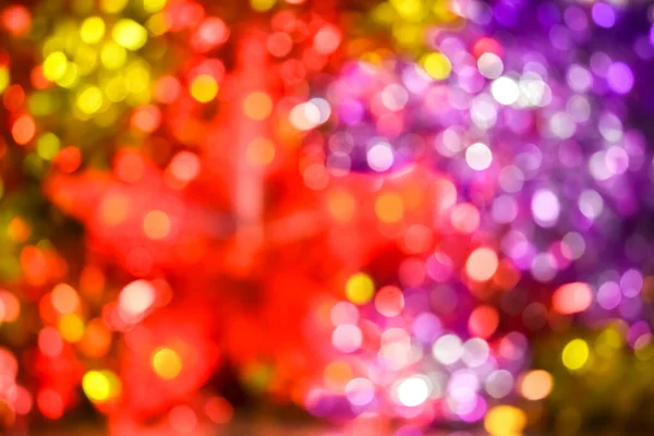 Sfondo Natalizio Colorato Effetto Bokeh Luci Sfocate Sfocate Multicolori Concetto — Foto Stock