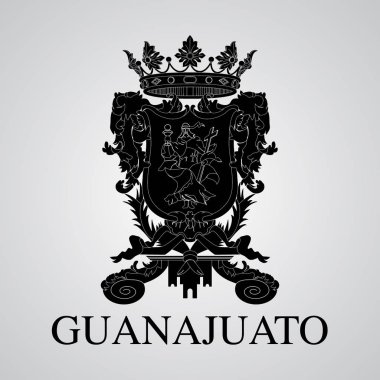 Silhouette of of Guanajuato Coat of Arms. Mexican State. Vector illustration clipart