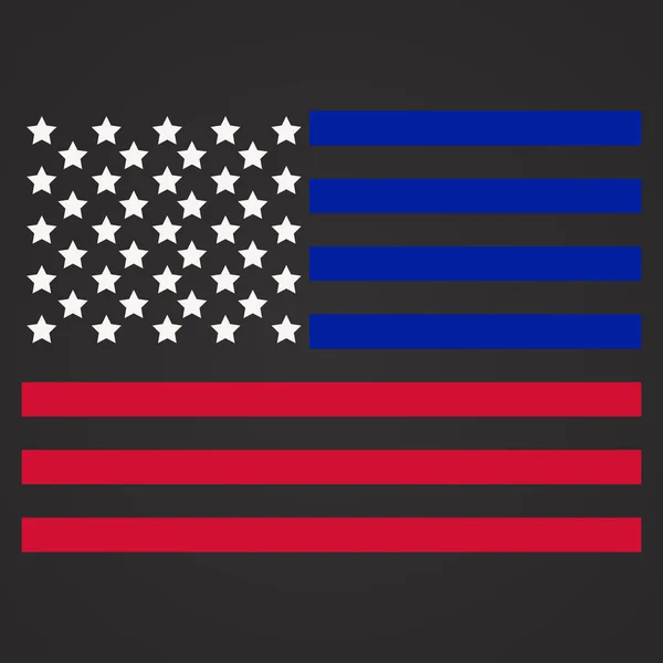 Ilustración Vectorial Bandera Del Departamento Policía Bandera Estadounidense Líneas Azul — Vector de stock