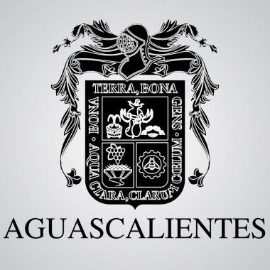 Aguascalientes arması silüeti. Meksika devlet. Vektör çizim