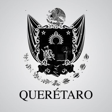 Silhouette of Queretaro Coat of Arms. Mexican State. Vector illustration clipart