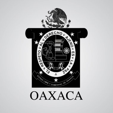Silhouette of Oaxaca Coat of Arms. Mexican State. Vector illustration clipart