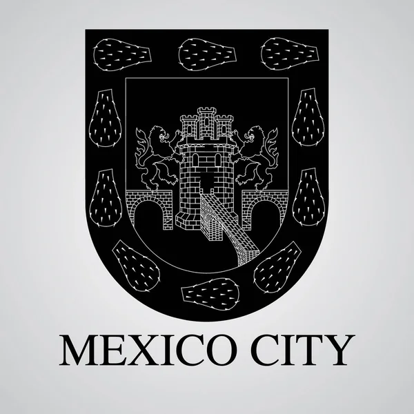 Silhouette Des Stadtwappens Von Mexiko Mexikanischer Staat Vektorillustration — Stockvektor