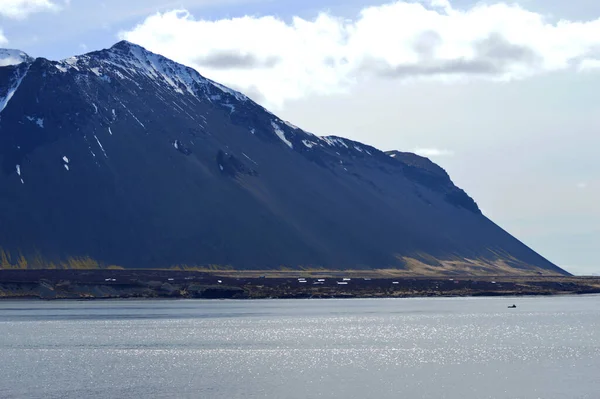 Fiyordun yanındaki sahil dağı yamacında.