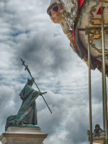 Statue Von Charles Martial Großzügigkeit Detail Bajonne Frankreich — Stockfoto