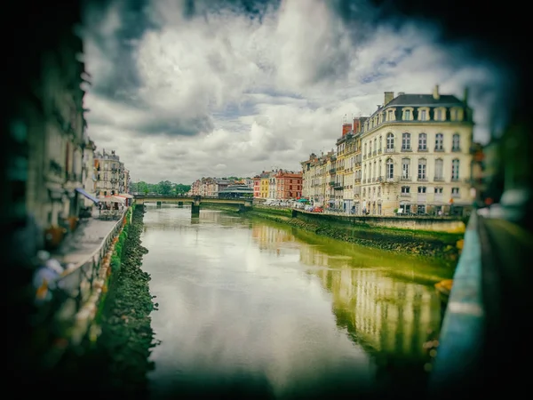 Maisons Anciennes Long Rivière Nive Bayonne — Photo