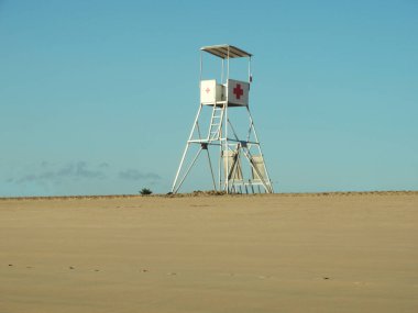 Cankurtaran İstasyonu sahil kumu - Ağustos 2018 İspanya Avrupa