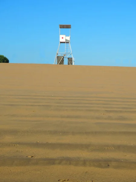 Poste Sauveteur Sur Beach Sand — Photo