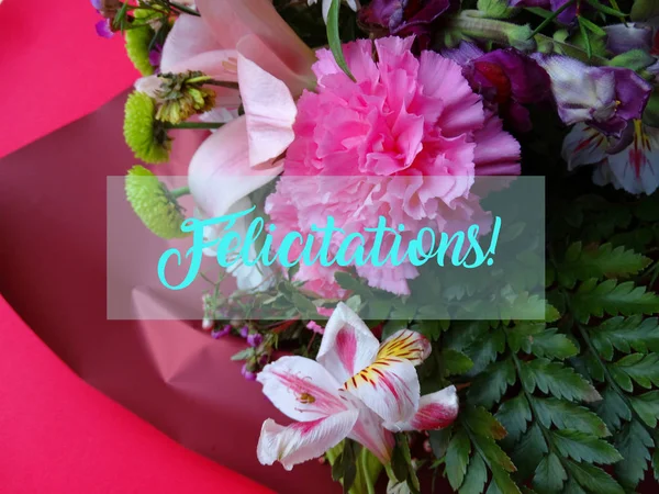 Floral Ανθοδέσμη Για Γιορτή Felicitations — Φωτογραφία Αρχείου