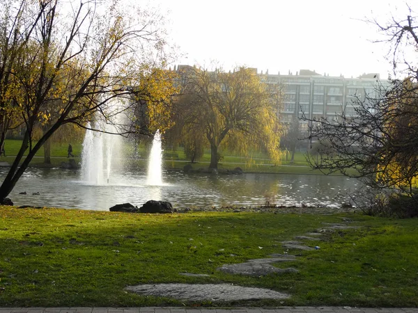 Lago Yamaguchi Park Pamplona Navarra Espanha — Fotografia de Stock