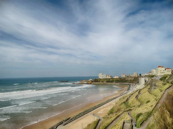 Spiaggia Biarritz Francia Chiamata Cte Des Basques — Foto Stock