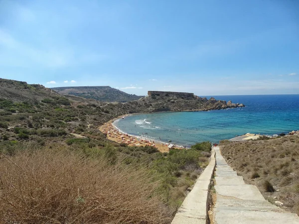 Spiaggia Ghajn Tuffieha Malta — Foto Stock