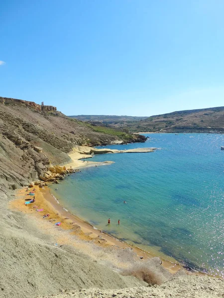 Мальта Ghajn Tuffieha Golden Bay Viewpoint — стокове фото