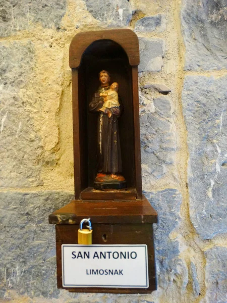 Saint Anthony sculpture in Small catholic church of Belauntza Gipuzkoa Spain