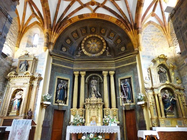 Kościół San Juan Bautista Wiosce Basków Belauntza Hiszpania — Zdjęcie stockowe