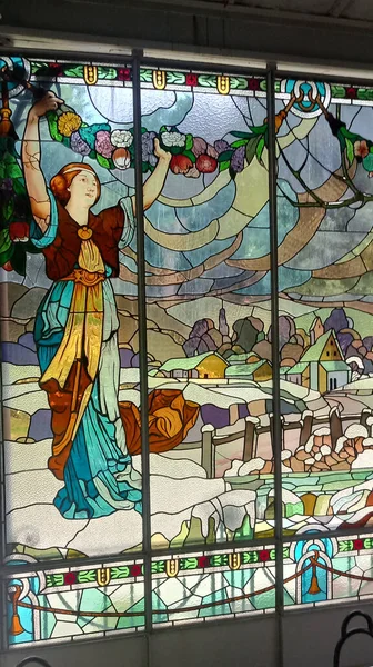 Artdeco Glasmalerei Fenster Detail — Stockfoto