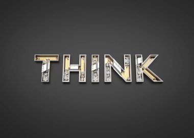 Makinist alfabe yapılan kelime düşünüyorum. 3D çizim