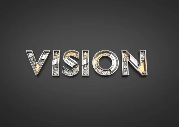 Vision Word Made Mechanic Alphabet Illustration — Stock Photo, Image