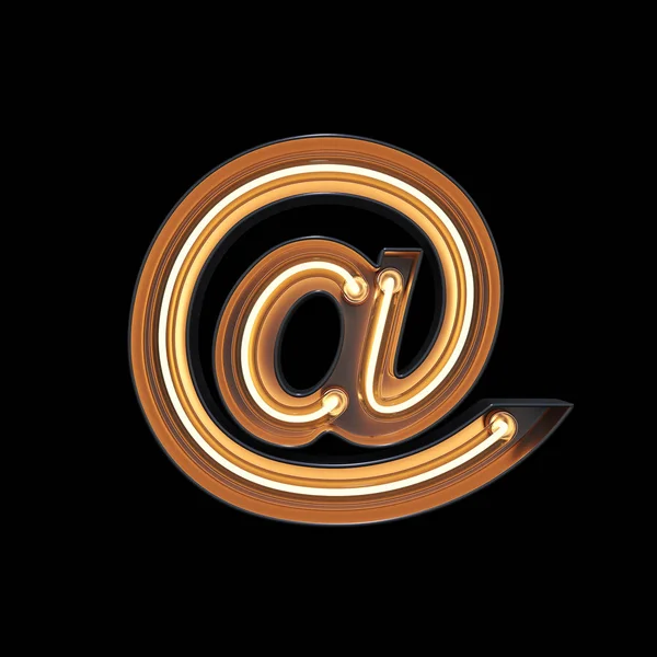 Schild Mail Symbol Aus Neonlicht Mit Clipping Pfad Illustration — Stockfoto