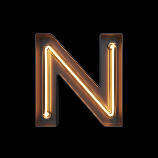 Neon Light Alphabet Con Ruta Recorte Ilustración —  Fotos de Stock