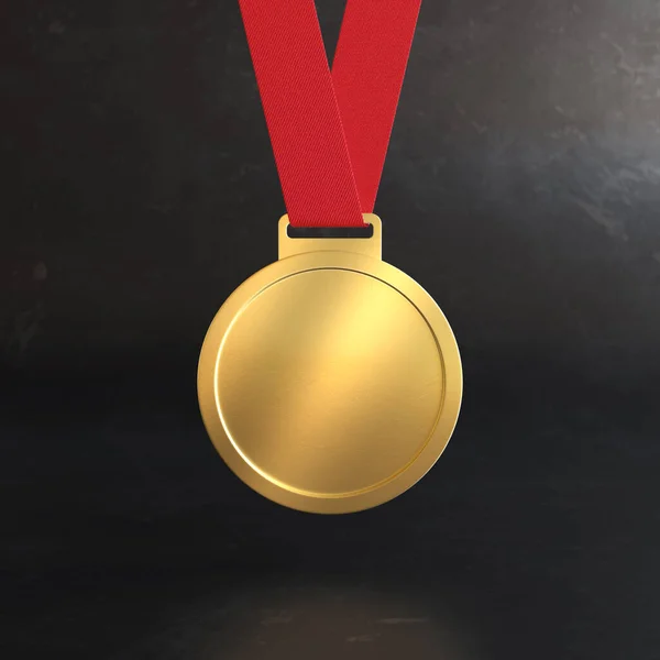 Goldmedaille Auf Schwarzem Hintergrund — Stockfoto