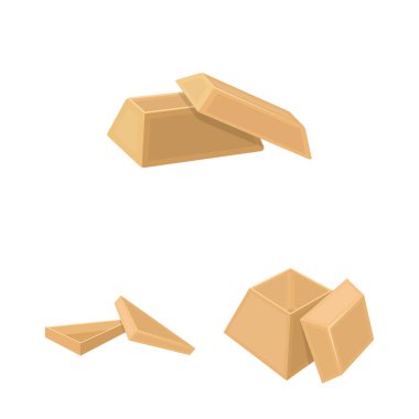 Farklı kutular set koleksiyonu tasarım için simgeleri karikatür. Ambalaj kutusu vektör simge stok web çizim.