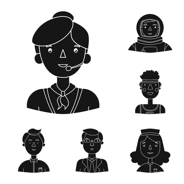 Les gens de différentes professions icônes noires dans la collection ensemble pour le design. Illustration web de stock de symbole vectoriel ouvrier et spécialiste . — Image vectorielle