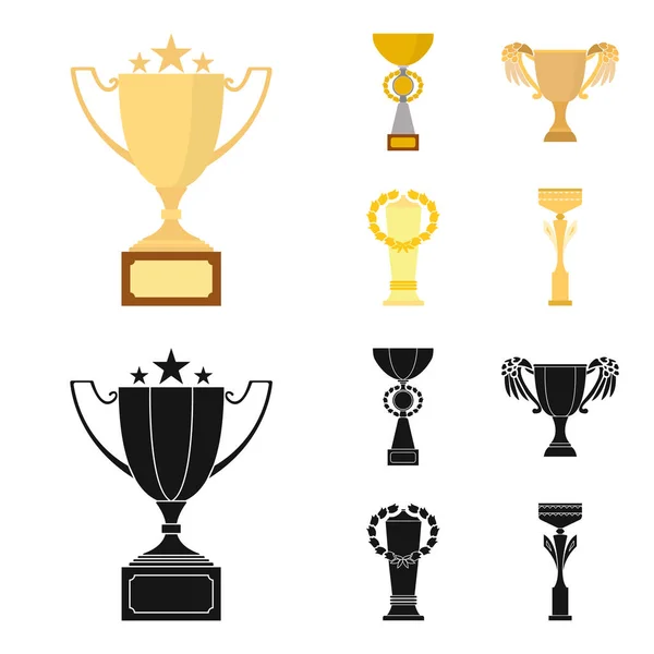 Gold Cup cartoon,black icons in set collection for design. Winners Cup vector symbol stock web illustration. — Stock Vector