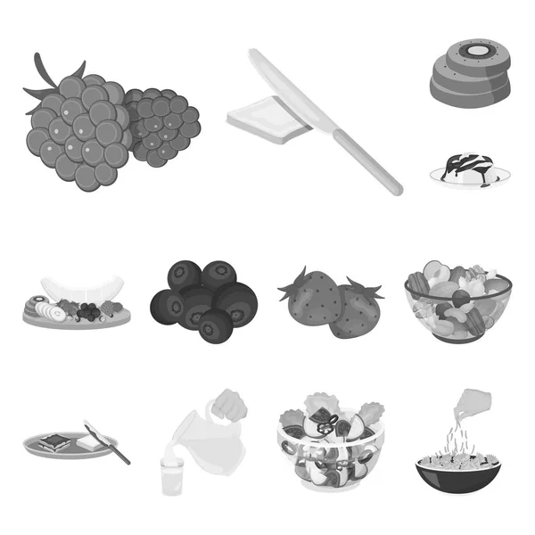 Επιδόρπιο αρωματικά μονόχρωμες εικόνες σετ συλλογής για το σχεδιασμό. Φαγητό και γλυκύτητα σύμβολο μετοχής web εικονογράφηση διάνυσμα. — Διανυσματικό Αρχείο