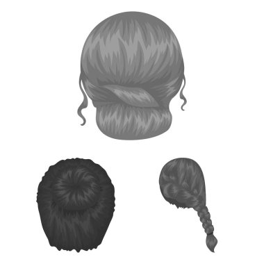 Set koleksiyonu tasarım için kadın saç modeli tek renkli simgeler. Şık saç kesimi vektör simge stok web çizimi.