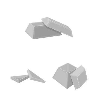 Set koleksiyonu tasarım için farklı kutular tek renkli simgeler. Ambalaj kutusu vektör simge stok web çizim.