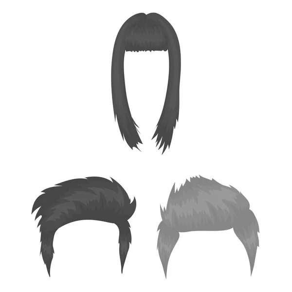 Moustache et barbe, coiffures icônes monochromes dans la collection set pour le design. Élégante coupe de cheveux vectoriel symbole stock illustration web . — Image vectorielle