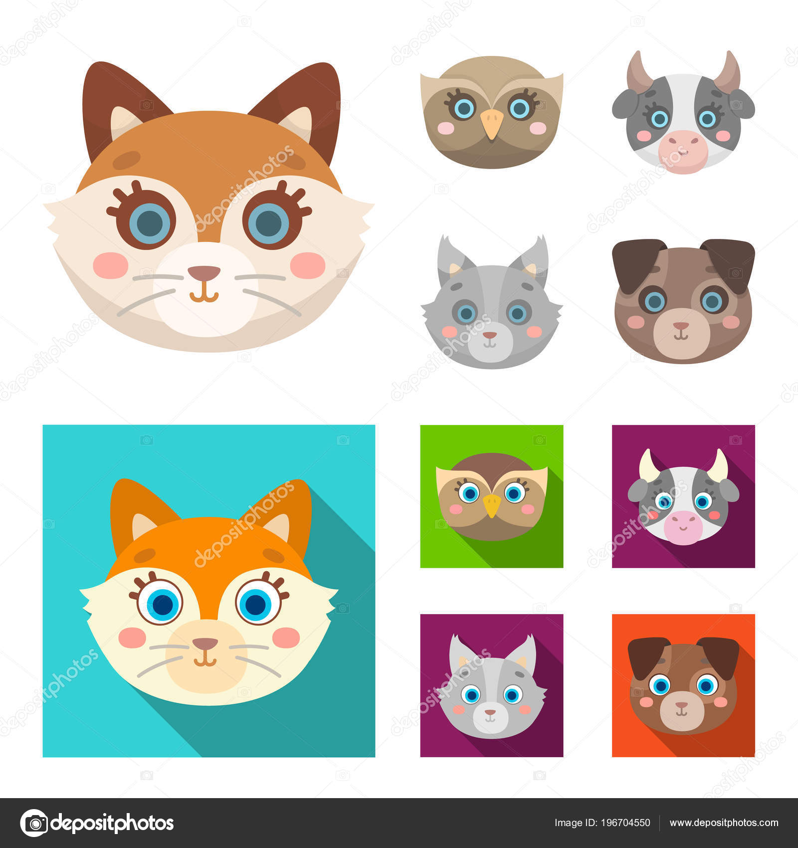 Hibou Vache Loup Chien Bouche Animale Figurant Icônes