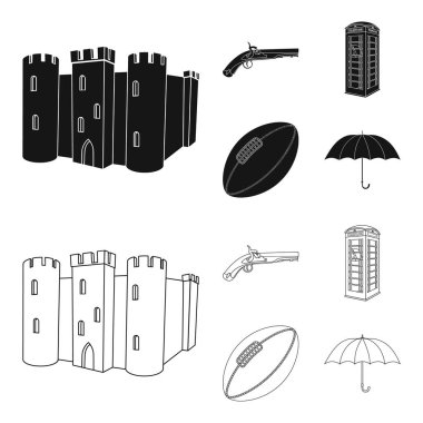 doğurmak, köpek, Çaydanlık, brewer. İngiltere'de ülke toplama simgeler siyah, anahat stili vektör simge stok çizim web içinde ayarla..