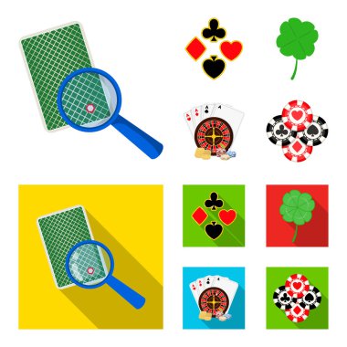 Heyecan, casino, oyun ve diğer web simgesi karikatür, düz stil. Hile, eğlence, eğlence, küme koleksiyon simgeler.
