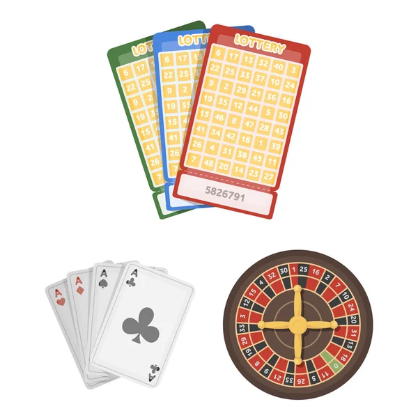 Casino y juegos de azar iconos de dibujos animados en la colección de conjuntos para el diseño. Casino y equipo vector símbolo stock web ilustración . — Vector de stock